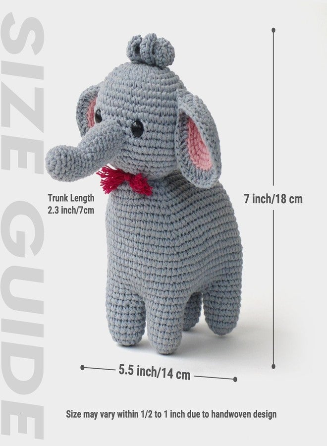 Kind Strings Handmade Crochet Elephant Soft Toy - Plush Stuffed Animal for Babies & Kids - Montessori Gift for Baby Girl or Boy - Safe, Cute & Adorable Nursery Decor - Image 2